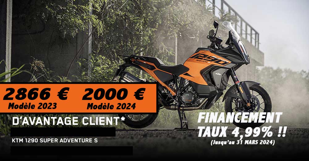 Taux 4,99 offre financement 1290 Super Adventure S ktm