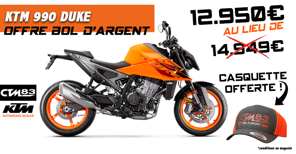 990 DUKE ORANGE OFFRE BOL D ARGENT